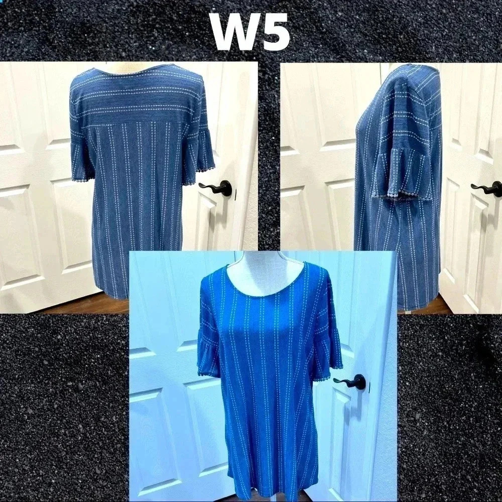 W5 Anthropologie plus size beachy lagenlook embellished blouse w ruffled sleeves